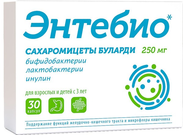 Entebio PROBI Probiotics &amp; Saccharomyces Boulardii: Diarrhea &amp; Dysbiosis Relief, 30 Capsules