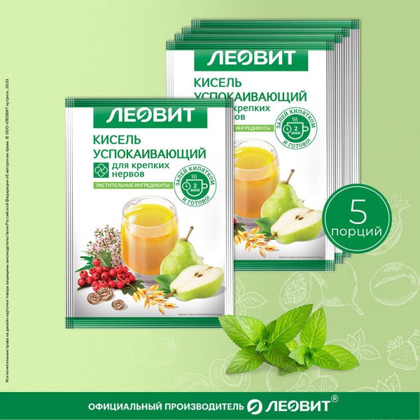 Leovit Soothing Oat Porridge: Fast-Dissolving, Single-Serve Sachets (5 x 20g)