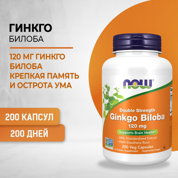 Ginkgo Biloba 120mg Extract - 200 Capsules (500mg Total Weight)