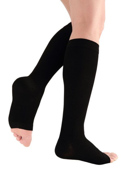 Black Compression Socks, 2 Pairs, 15-20 mmHg