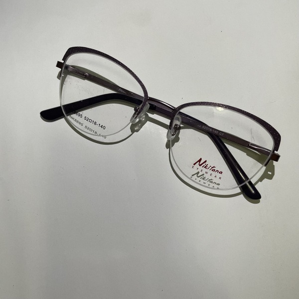 Nikitana Women's Half-Rim Eyeglass Frames with Case