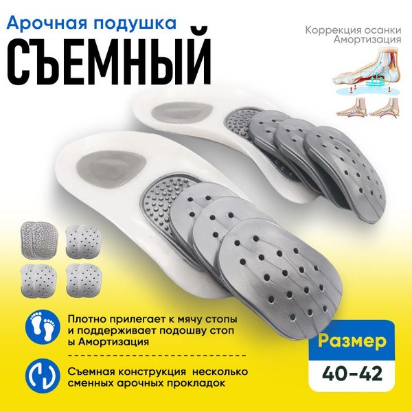 Insoles for Flat Feet, Bunions, and Heel Spurs (Men's Sizes 40-42)