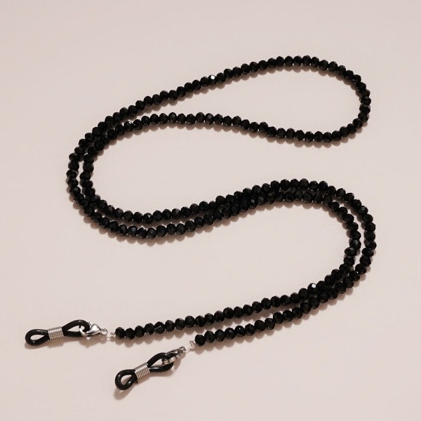 Black Crystal Eyeglass Chain