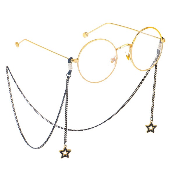 Black and Gold Star Eyeglass Chain