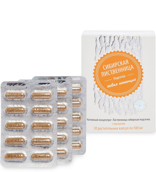 Siberian Larch Resin Capsules with Musk: 30 x 0.5g Blister Pack