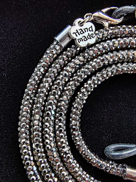 Graphite & Silver Eyeglass Chain