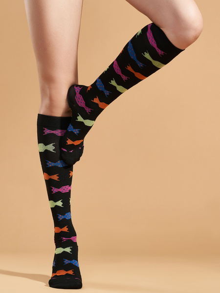 Compression Socks: Black &amp; Pink - Red Heat