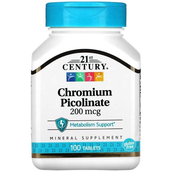 Chromium Picolinate 200 mcg (100 Tablets) - Supports Glucose &amp; Carb Metabolism