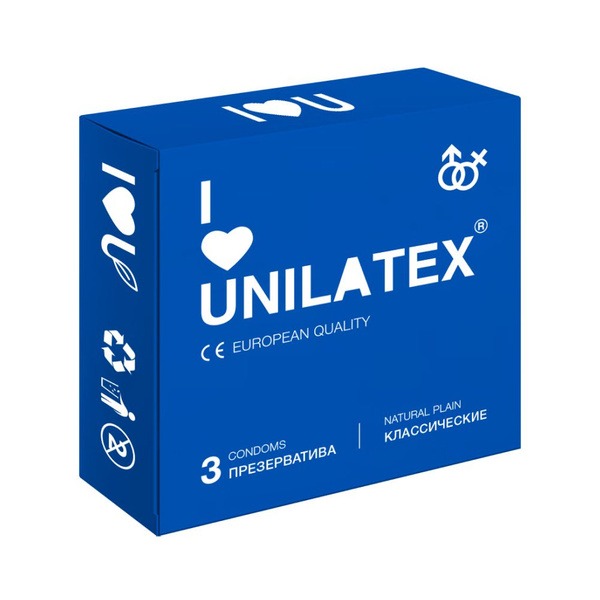 UNILATEX Natural Latex Condoms (3 Pack)