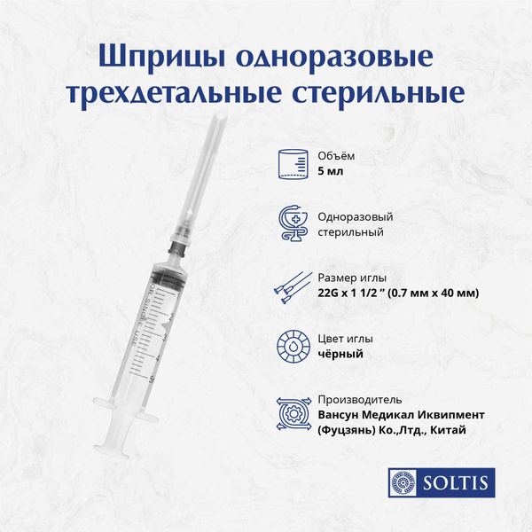 Sterile Disposable Syringes 5ml (100 Pack)