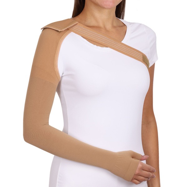 Compression Sleeve 5XXXL with Shoulder Support & Glove - Tonus Elast LUX (Class 2)