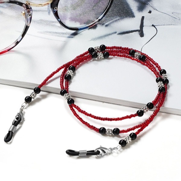Red Beaded Eyeglass Chain