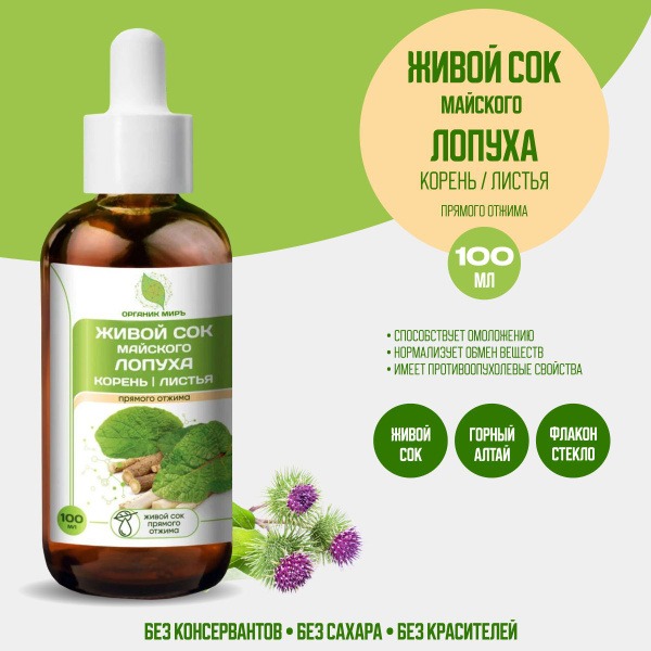 Burdock Root Juice: 100ml Freshly Pressed Organic