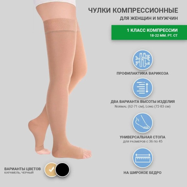 Pionic Beige Compression Stockings (Class 1, 2 Pack)