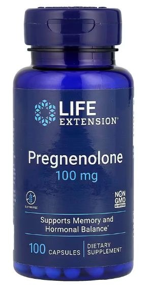 Pregnenolone 100mg: Boost Testosterone, Estrogen &amp; Manage Stress (100 Capsules)