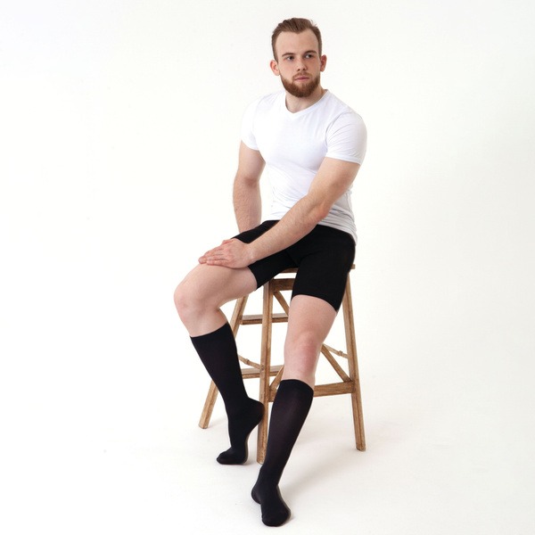 Black Compression Socks, 20-30 mmHg, 2 Pair