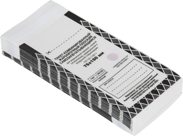 TerraMed Sterilization Pouches: Combo Steam &amp; Gas, 150x75mm