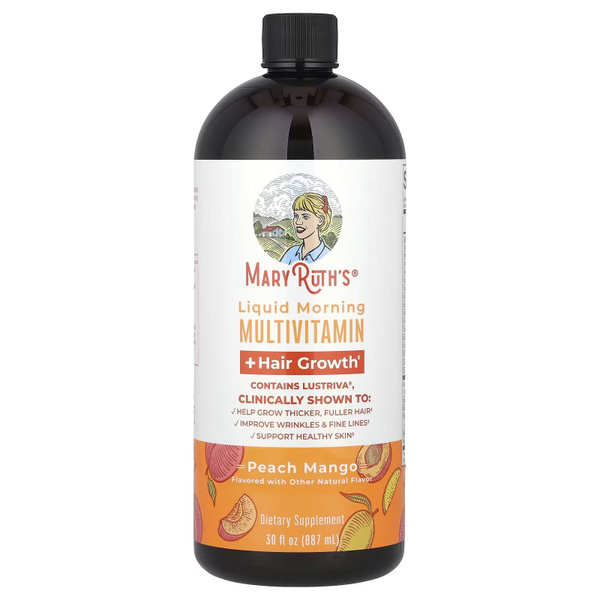Mary Ruth's Liquid Multivitamin for Hair Growth (Peach Mango, 887ml)
