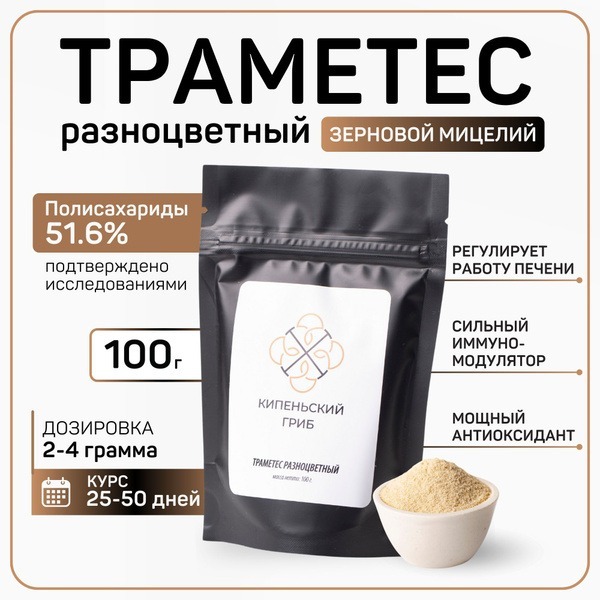 Trametes Versicolor Mushroom Grain Spawn (100g)