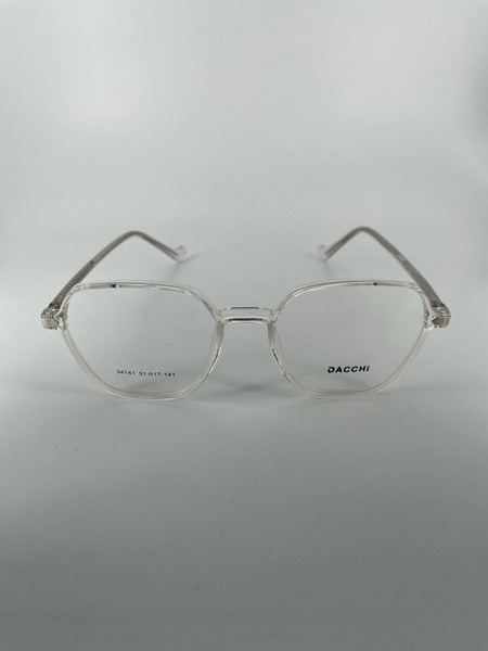 Dacchi D34141: Round Clear &amp; Black Plastic Eyeglass Frames (Men's &amp; Women's)