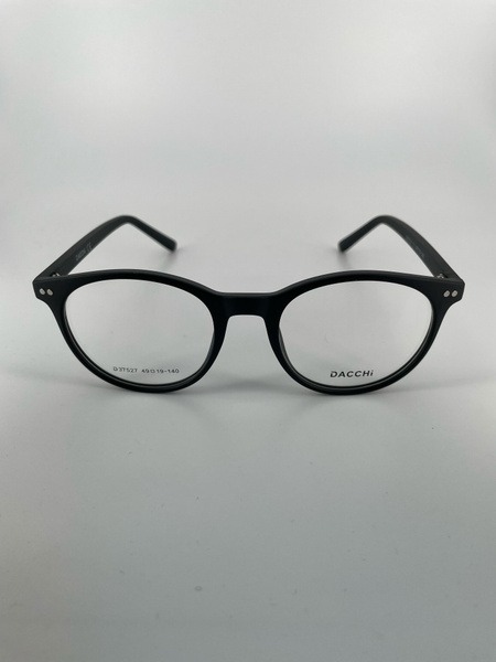 Dacchi D37527: Clear & Black Round Plastic Eyeglass Frames (Unisex)