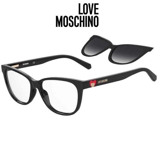 Love Moschino 052/CS 807 90 Eyeglass Frames with Clip-Ons