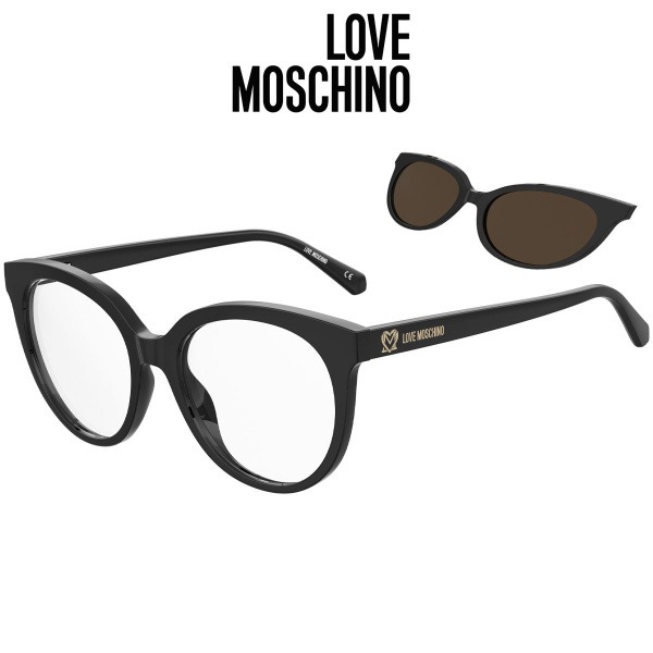 Love Moschino 058/CS 807 70 Eyeglasses with Clip-On Sunglasses