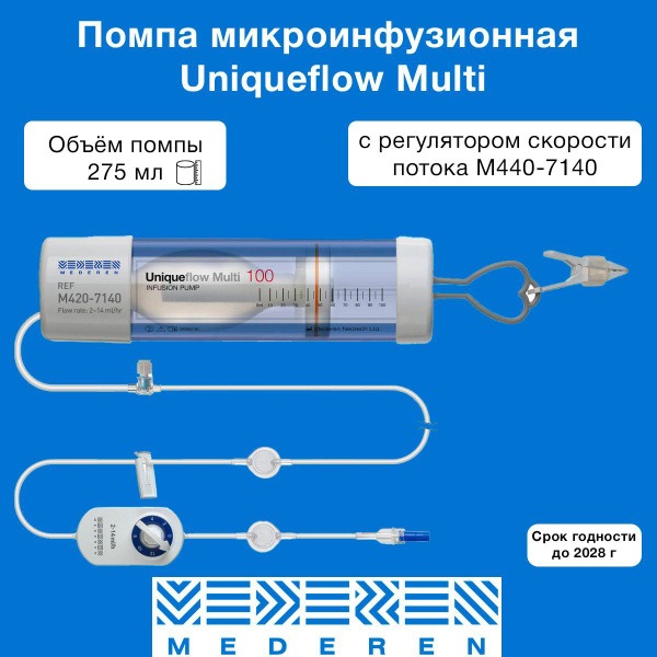 Uniqueflow M440-7140 Microinfusion Pump: 2-14 ml/hr, 275ml Reservoir