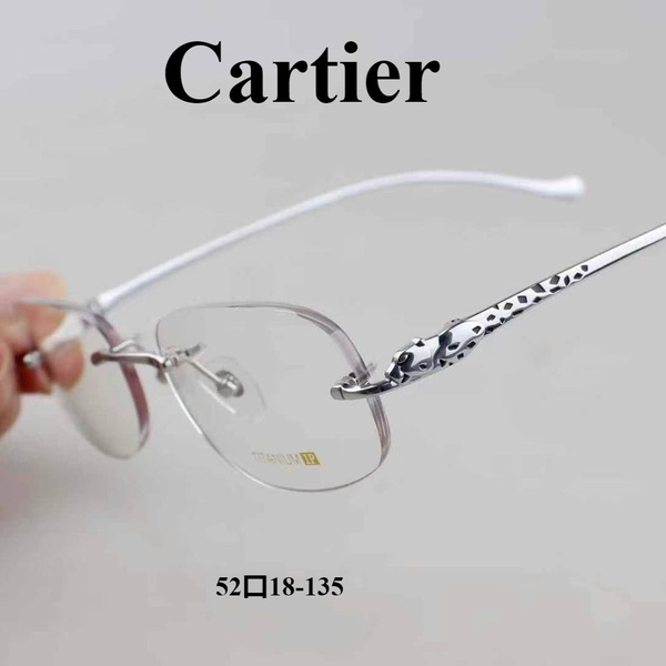 Cartier CT0058O Rimless Titanium Eyeglass Frames for Myopia