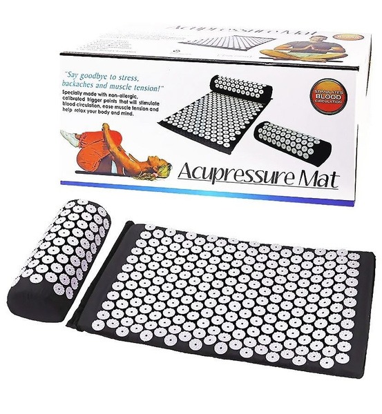 Kuznetsov Applicator: Acupuncture Mat &amp; Roller for Back &amp; Neck Pain Relief (3-in-1)