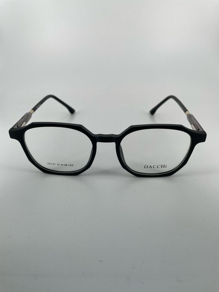 Dacchi D34131: Clear &amp; Black Round Plastic Eyeglass Frames (Men's &amp; Women's)