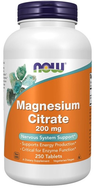 Now Magnesium Citrate 250 Tablets (200mg): Stress, Anxiety, Muscle &amp; Sleep Support
