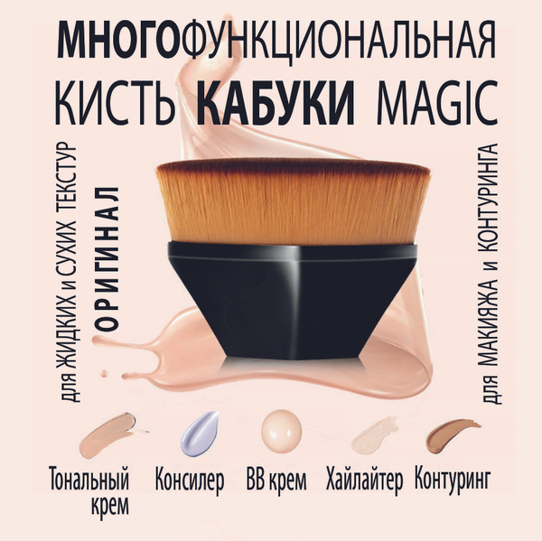 Professional Kabuki Makeup Brush: Multipurpose for Foundation, BB/CC Cream, Concealer, Powder &amp; Blush