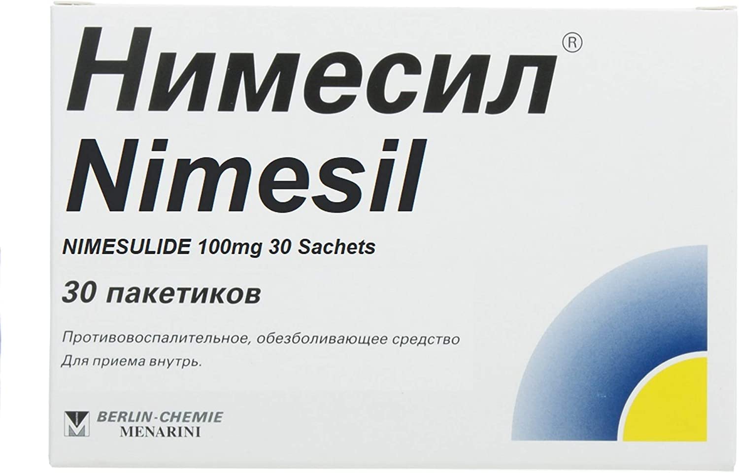 Berlin-Chemie Menarini Nimesil granules, 100 mg, 30 pack. 2 g each Sachets