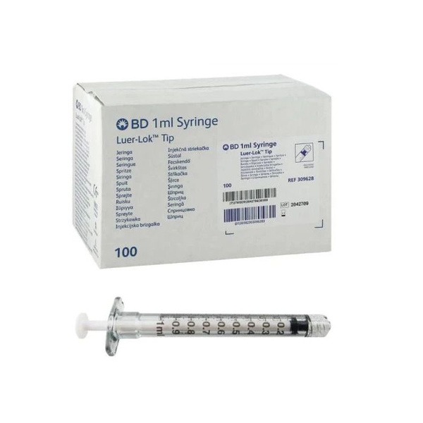 BD Plastipak 1ml Luer-Lok Polycarbonate Syringes (100 Pack)