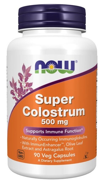 Now Super Colostrum 500mg (90 Capsules): Boost Immunity &amp; Gut Health, Alleviate Allergies