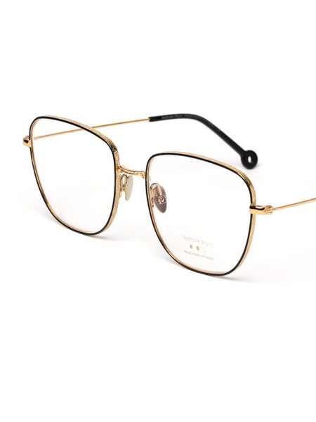 Nathalie Blanc & Camille Gold/Black Medical Eyeglass Frames