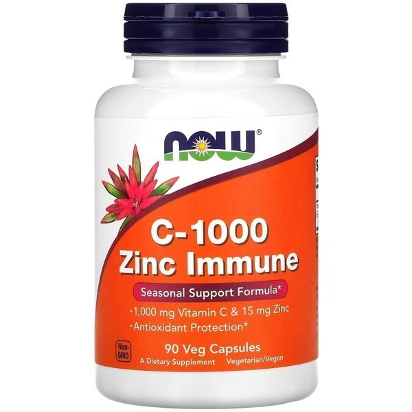 NOW Vitamin C 1000mg with Zinc 100 Veggie Caps