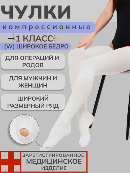 Rebind Health Compression Stockings (White, Class 1, 1 Pair)