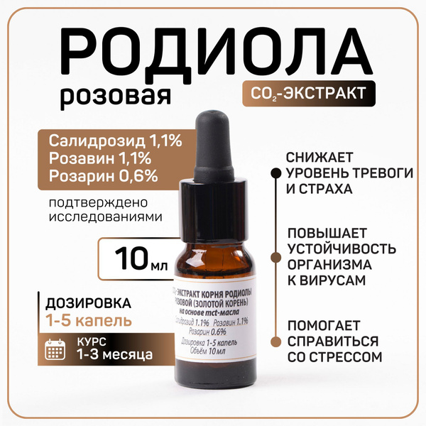Supercritical CO2 Rhodiola Rosea Root Extract MCT Oil Tincture (10ml)