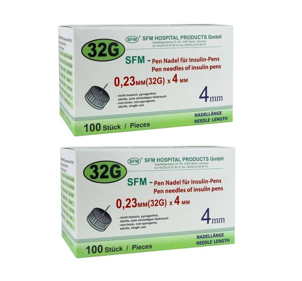 SFM Insulin Pen Needles 4mm, 200 Count