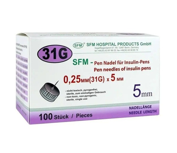 Insulin Pen Needles 5mm, 100 Count