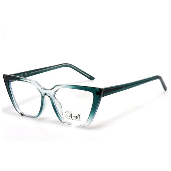 Women's Green Cat Eye Plastic Rimmed Glasses - Jlur Optic 02022688
