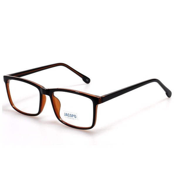 Men's Brown Plastic Rectangle Eyeglass Frames - Jlur Optic 02023868