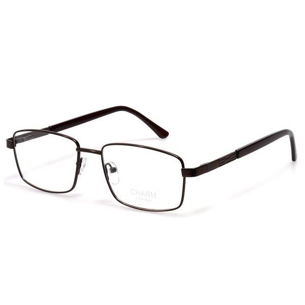 Men's Brown Metal Rectangle Eyeglass Frames - Jlur Optic 02022338