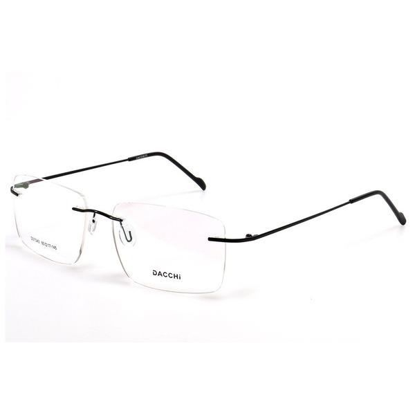 Men's Black Metal Rimless Rectangular Glasses - Jlur Optic 02024638