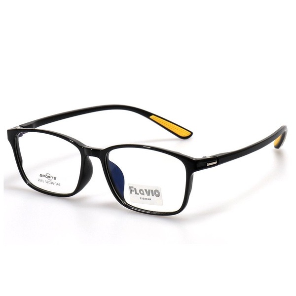 Unisex Black Plastic Rectangle Eyeglass Frames - Jlur Optic 02024036