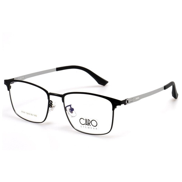 Men's Gray Metal Browline/Clubmaster Eyeglass Frames - Jlur Optic 02023391