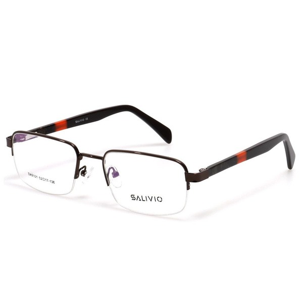 Unisex Semi-Rimless Oval Brown Optical Frames - Jlur Optic 02022465