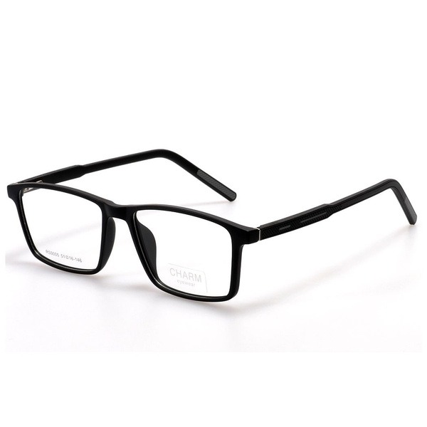 Men's Black Rectangular Plastic Eyeglass Frames - Jlur Optic 02022674